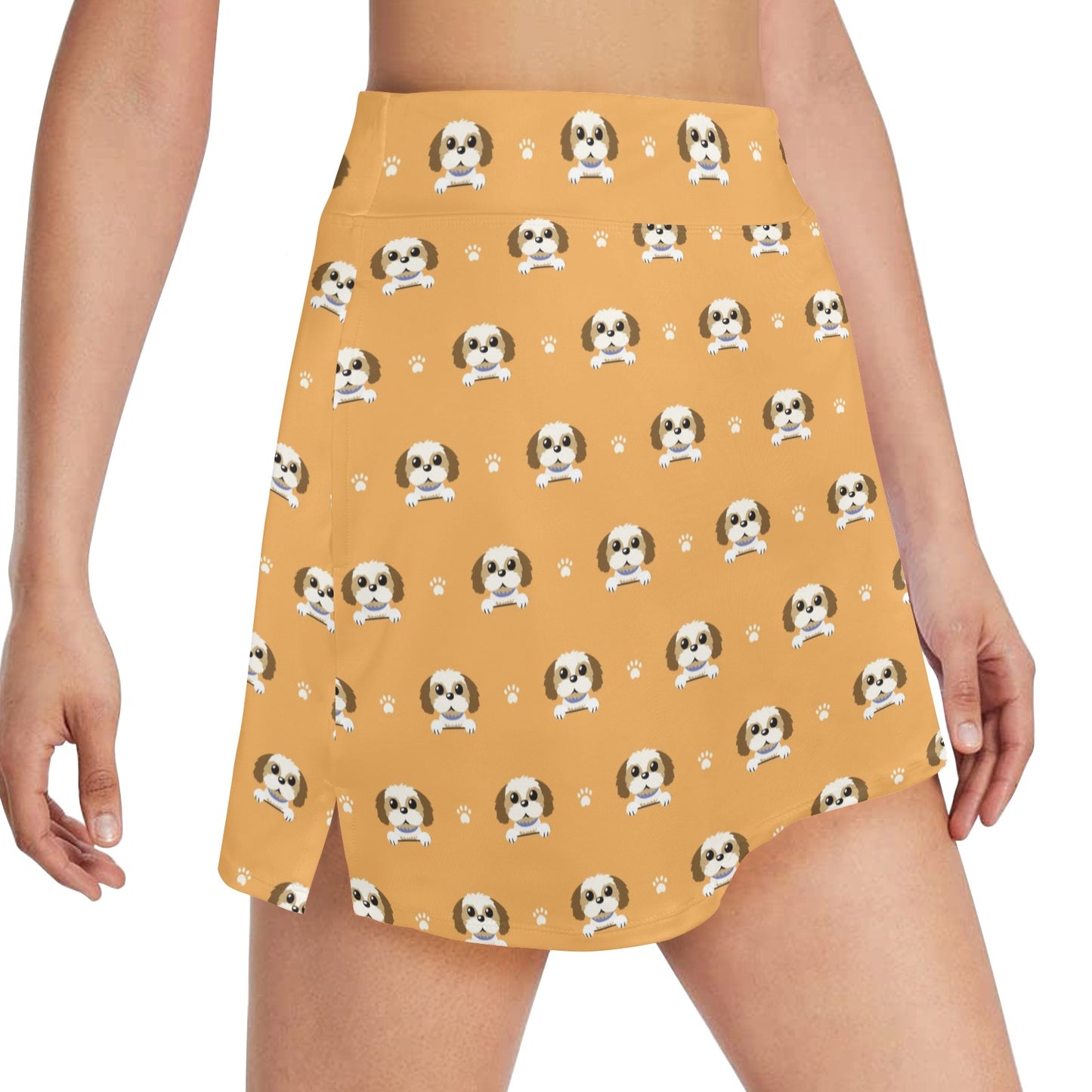 Shih Tzu Print Design LKS303 17" Golf & Pickleball Skort with Pockets