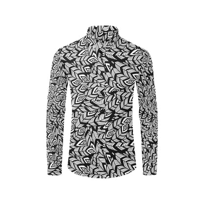 Tribal Pattern Print Design LKS302 Men's Long Sleeve Dress Shirt
