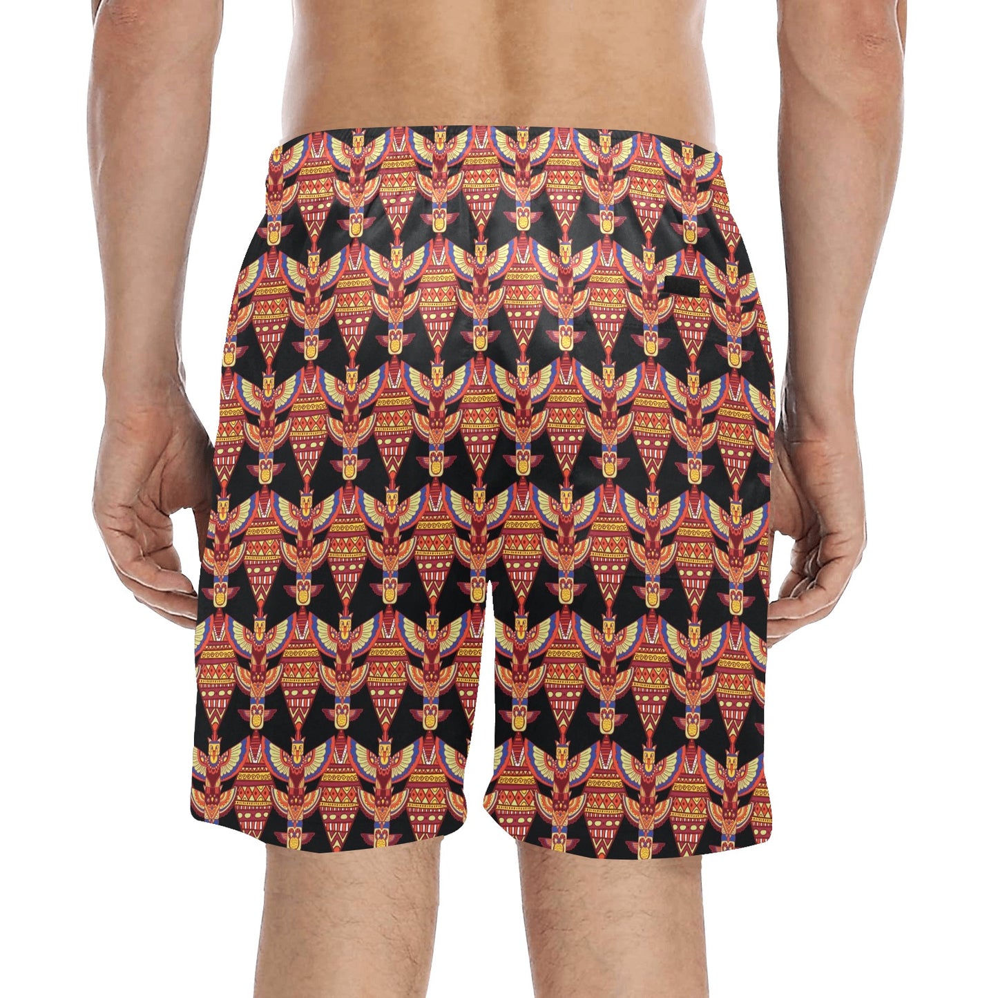 Totem Pole Print Men's Swim Trunks Beach Shorts