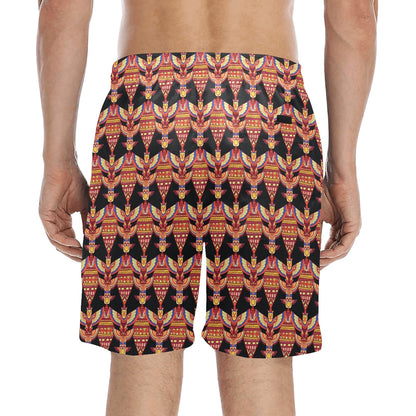 Totem Pole Print Men's Swim Trunks Beach Shorts