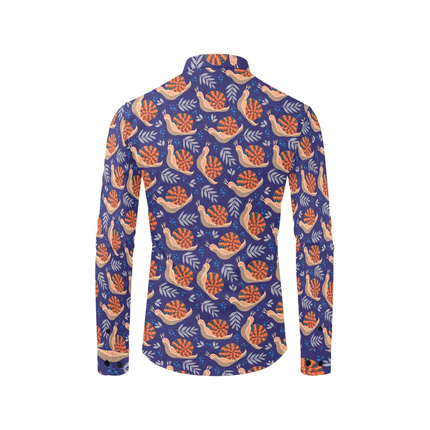 Snail Print Design LKS401 Men's Long Sleeve Dress Shirt