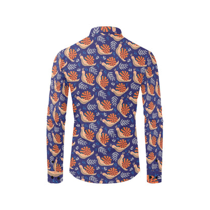 Snail Print Design LKS401 Men's Long Sleeve Dress Shirt
