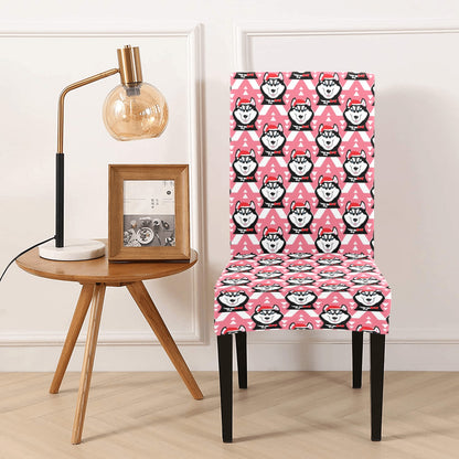 Siberian Huskies Christmas Themed Print Design LKS302 Dining Chair Slipcover
