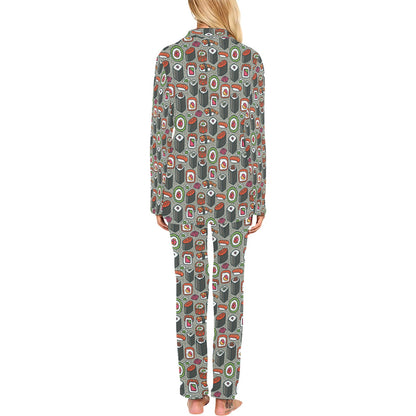 Sushi Print Design LKS301 Women's Long Pajama Set