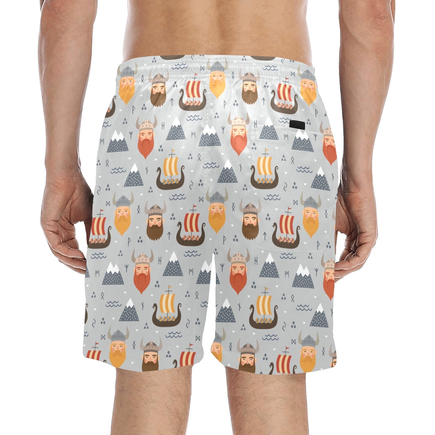 Vikings Print Design LKS307 Men's Swim Trunks Beach Shorts