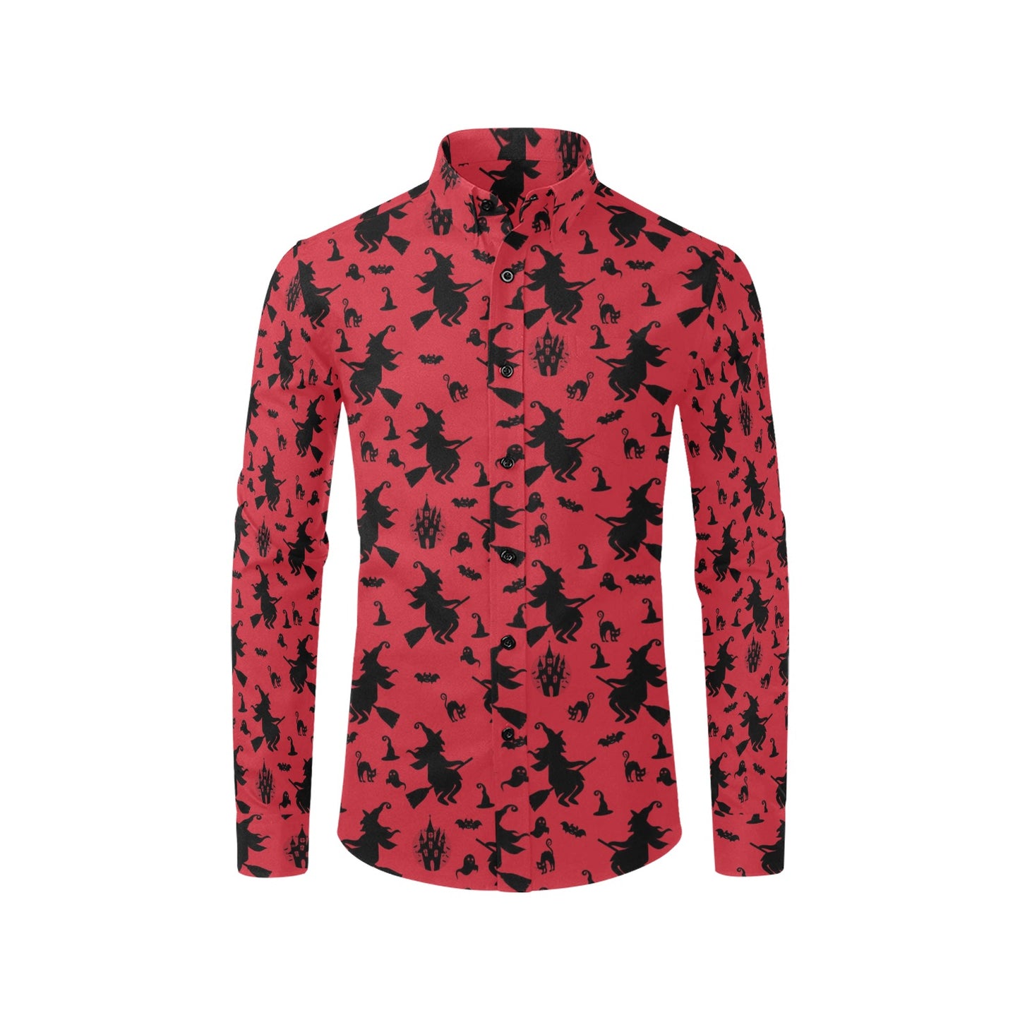 Witch Print Design LKS303 Men's Long Sleeve Dress Shirt