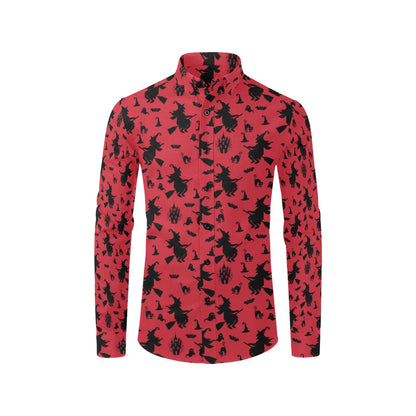 Witch Print Design LKS303 Men's Long Sleeve Dress Shirt