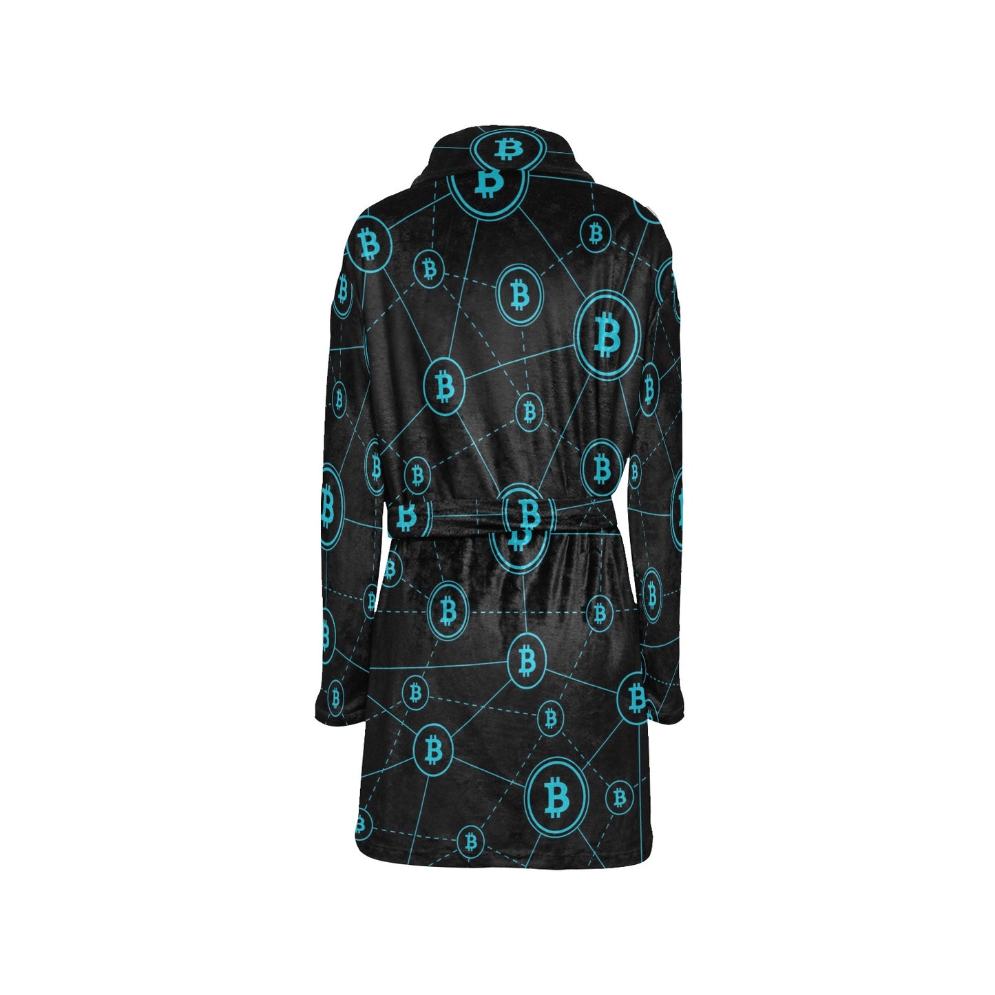 Cryptocurrency Pattern Print Design 01 Women's Fleece Robe
