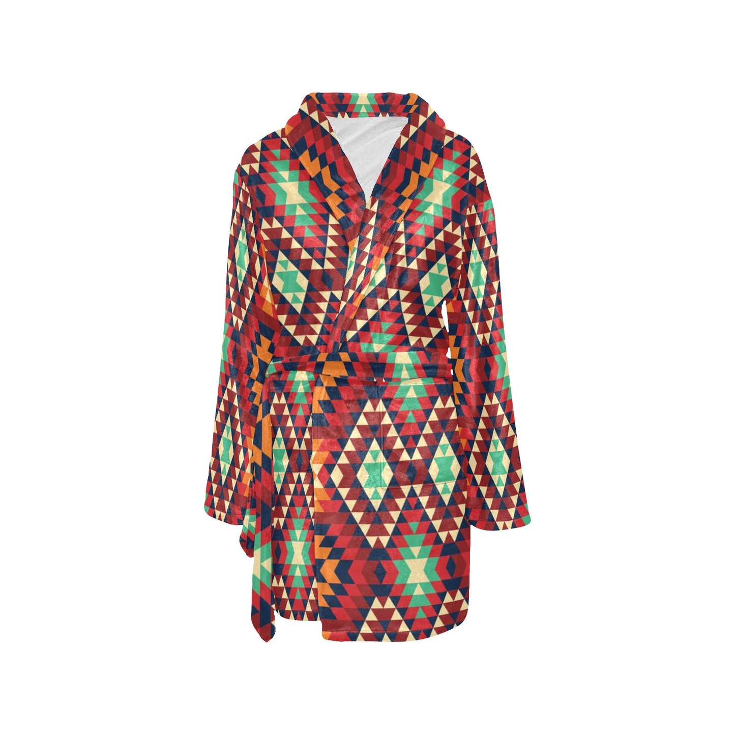 Native Pattern Print Design A07 Women's Fleece Robe