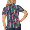 Barracuda with Folwer Pattern Print Design 01 Women's Polo Shirt