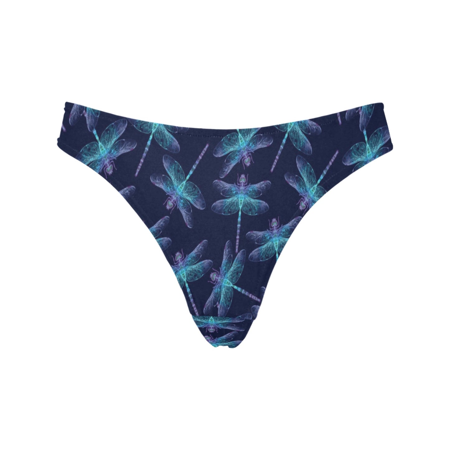 Dragonfly Hand Drawn Style Print Women's Thongs