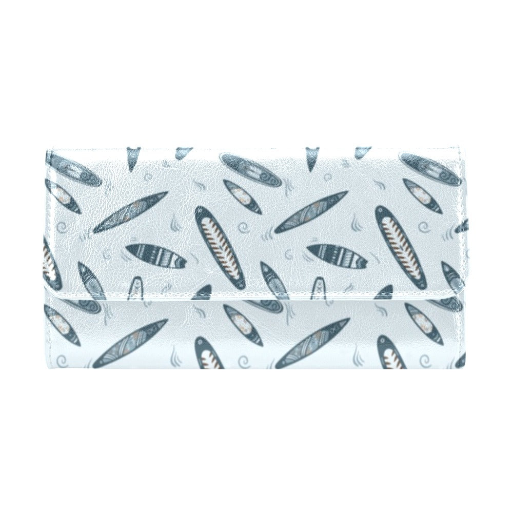 Surfboard Print Design LKS306 Women's Trifold Wallet
