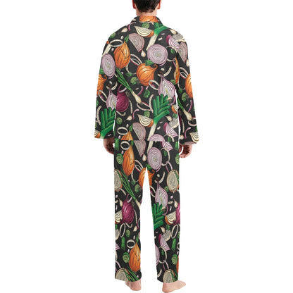 Onion Pattern Print Design A03 Men's Long Pajama Set
