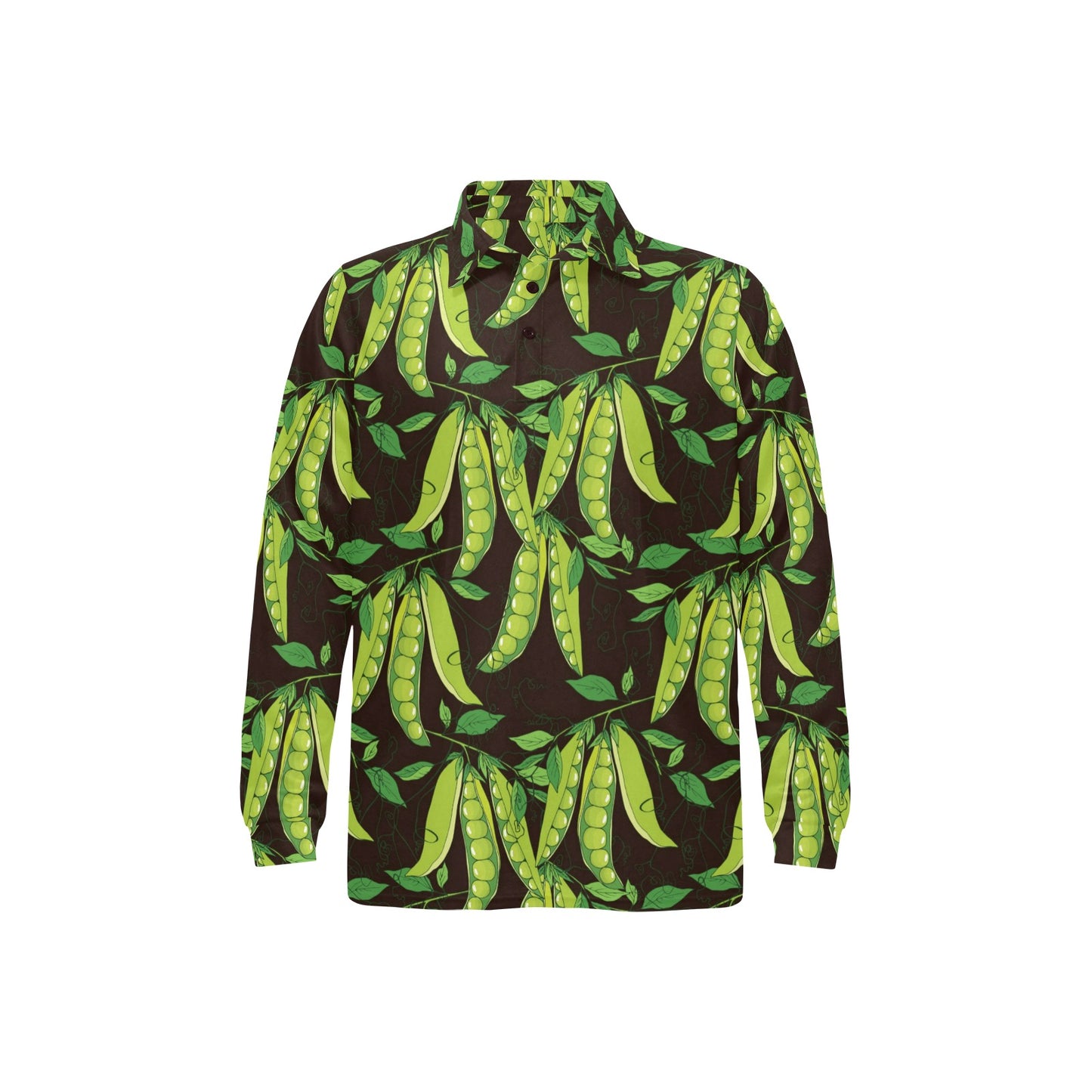 Peas Pattern Print Design A03 Long Sleeve Polo Shirt For Men's