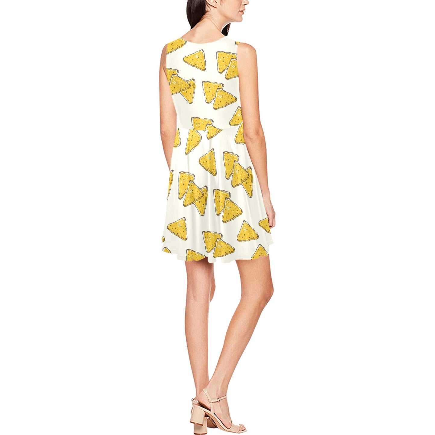Nachos Pattern Print Design A01 Sleeveless Dress