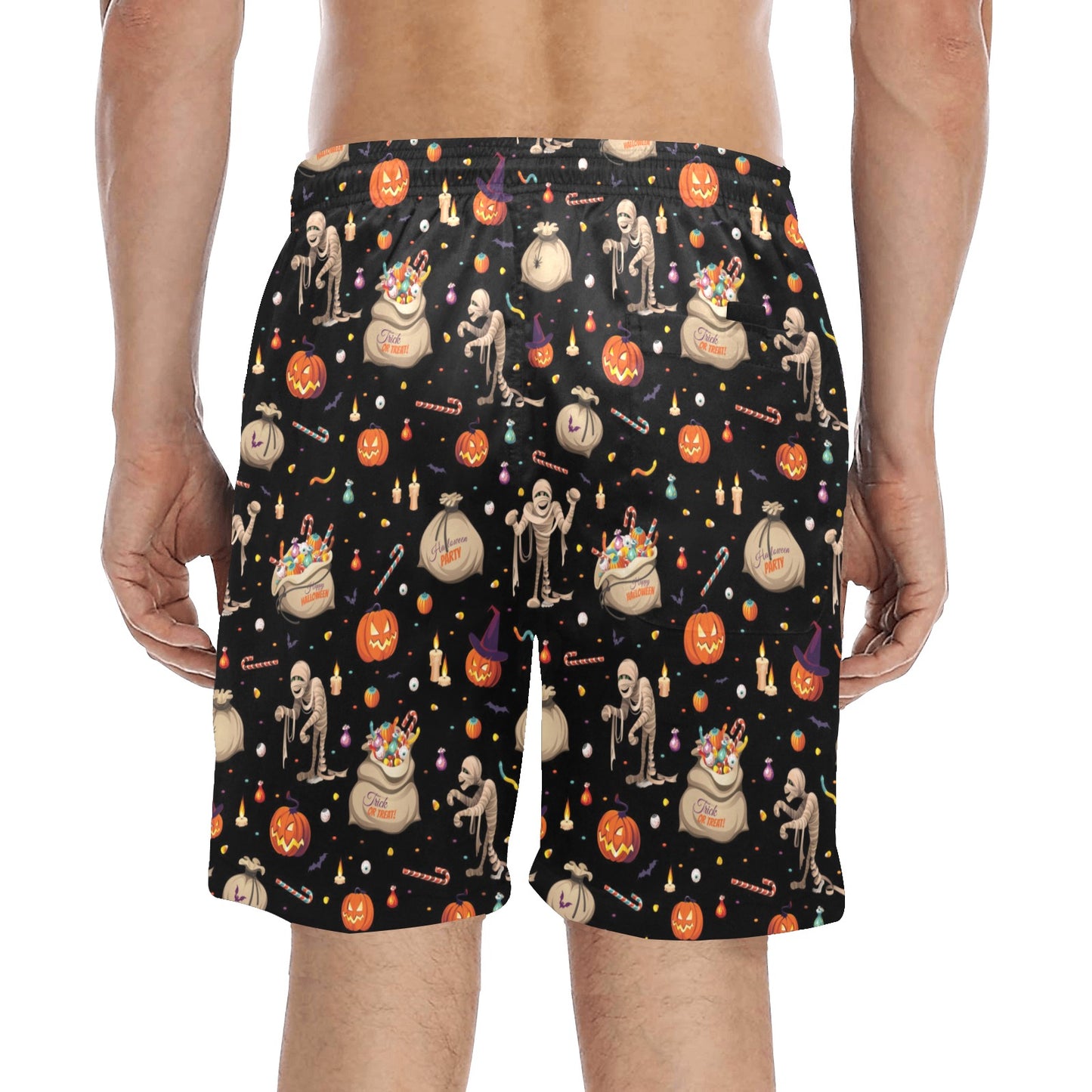 Mummy Halloween Print Design LKS303 Men's Swim Trunks Beach Shorts
