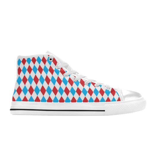 Harlequin Print Design LKS402 Men's High Top Canvas Shoes