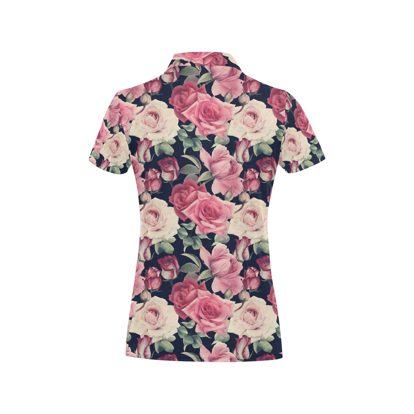 Rose Pattern Print Design RO05 Women's Polo Shirt