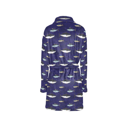 Tuna Fish Print Design LKS304 Women's Fleece Robe
