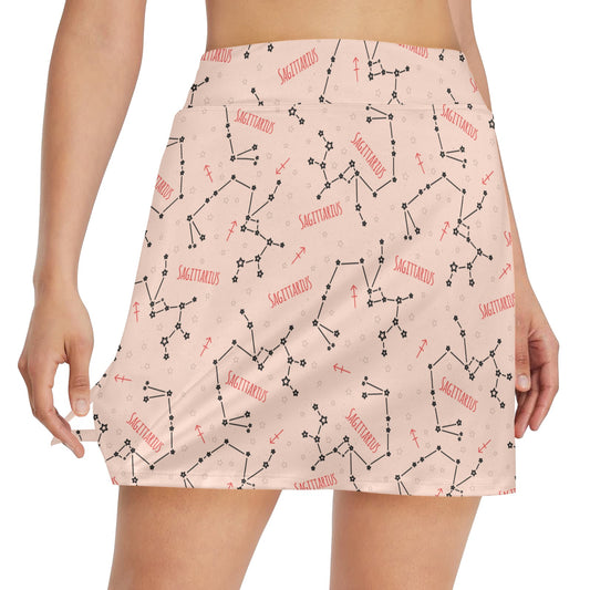 Sagittarius Star Print Design LKS302 17" Golf & Pickleball Skort with Pockets