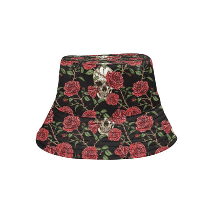 Skull And Roses Print Design LKS303 Unisex Bucket Hat