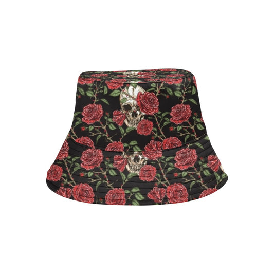 Skull And Roses Print Design LKS303 Unisex Bucket Hat
