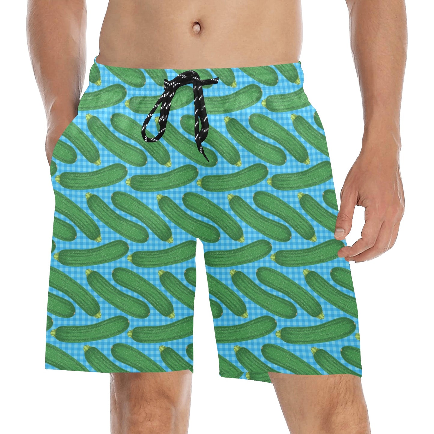 Zucchini Print Design LKS301 Men's Swim Trunks Beach Shorts
