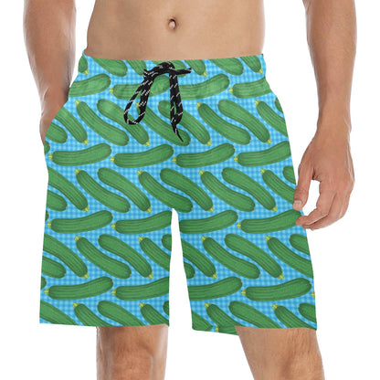 Zucchini Print Design LKS301 Men's Swim Trunks Beach Shorts
