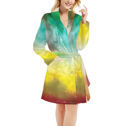 Nebula Pattern Print Design A04 Women's Fleece Robe