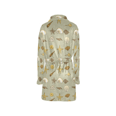 Seashell Beach Print Design LKS303 Women's Fleece Robe