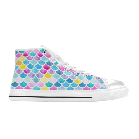 Scales Print Design LKS402 Men's High Top Canvas Shoes