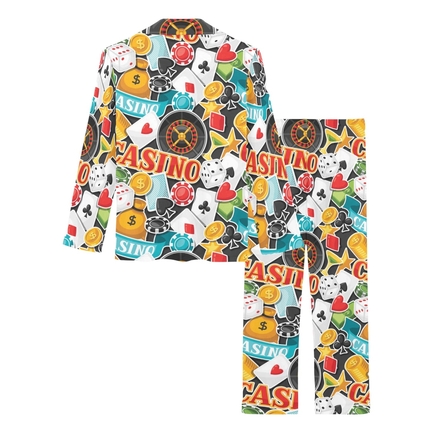 Casino Pattern Print Design 03 Women's Long Pajama Set