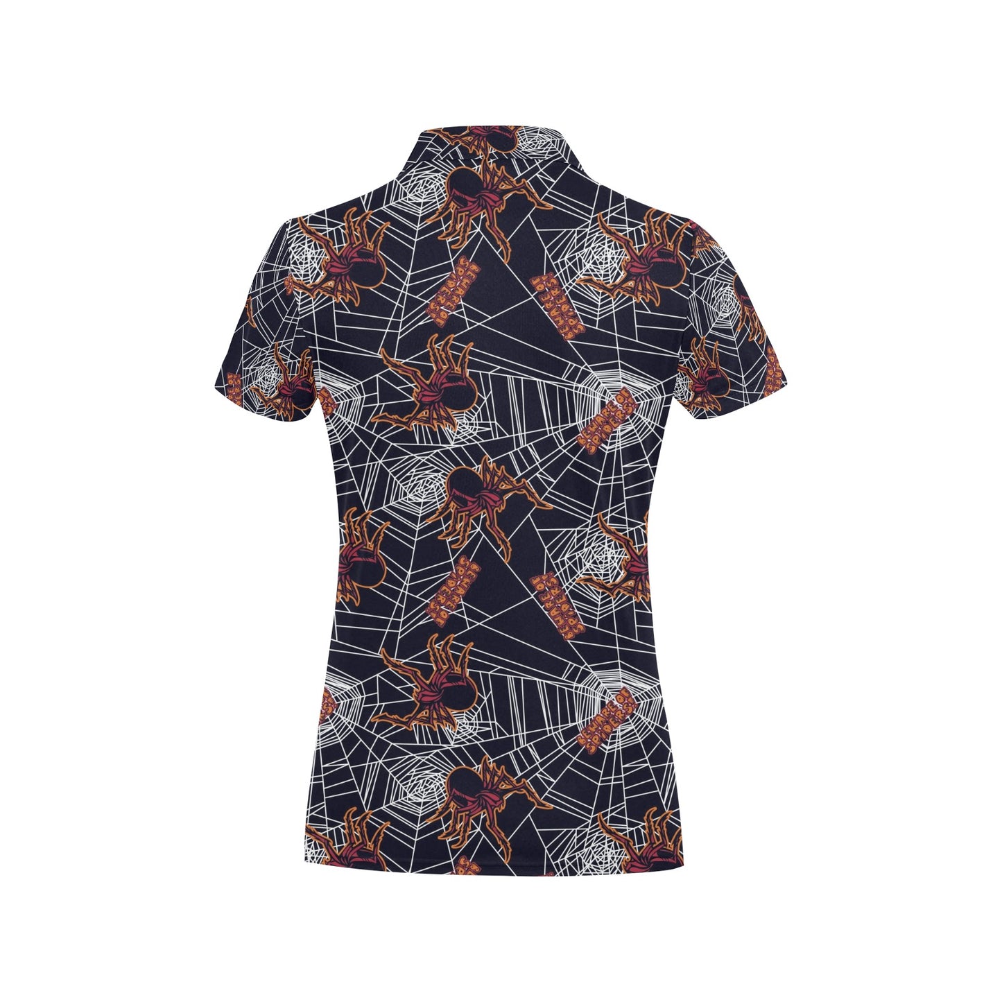 Tarantula Spiderwebs Pattern Print Design 01 Women's Polo Shirt