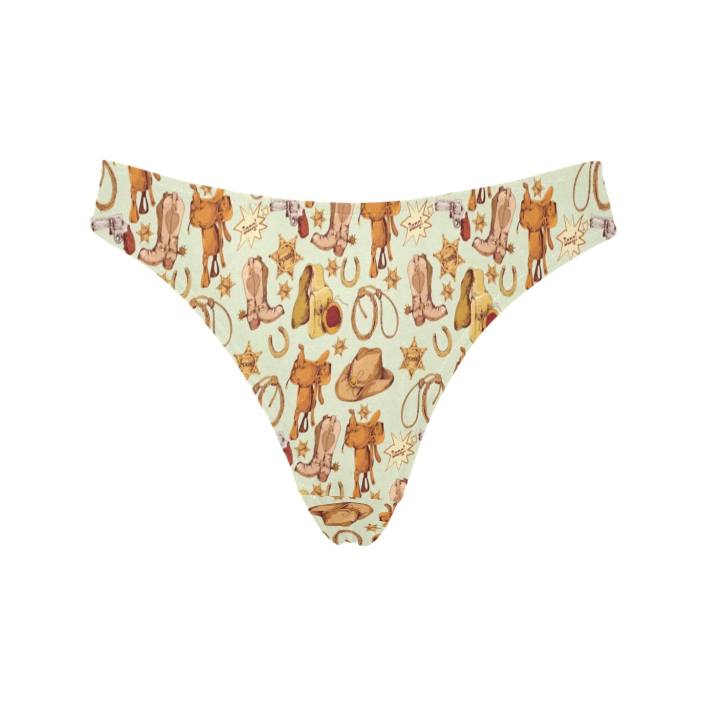 Western Cowboy Design Pattern Women's Thongs