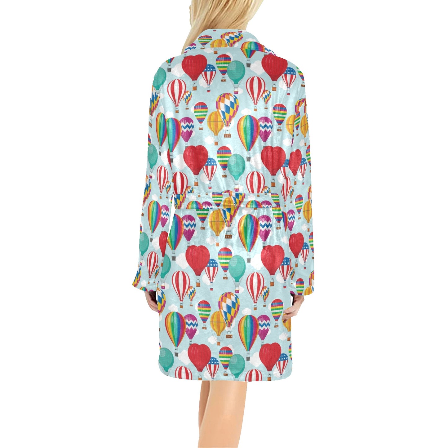 Ballon Pattern Print Design 07 Women's Fleece Robe