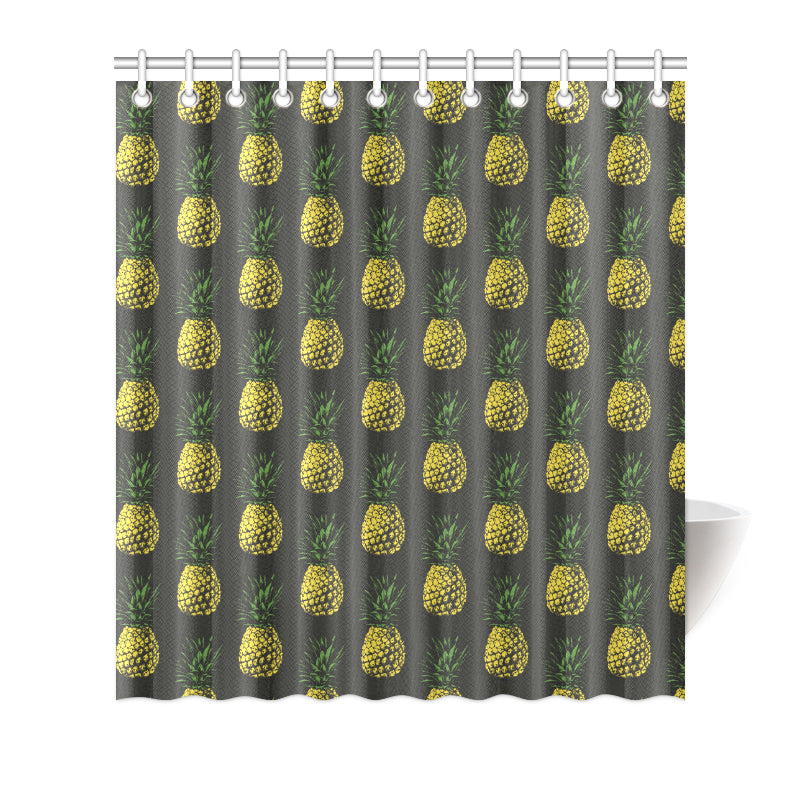 Gold Pineapple Shower Curtain