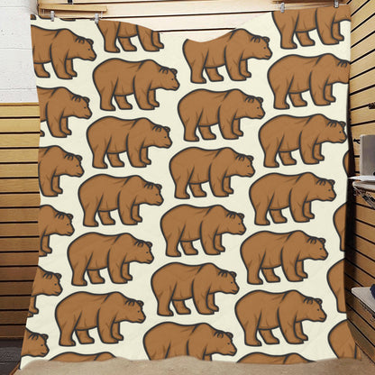Bear Pattern Print Design BE05 Premium Quilt