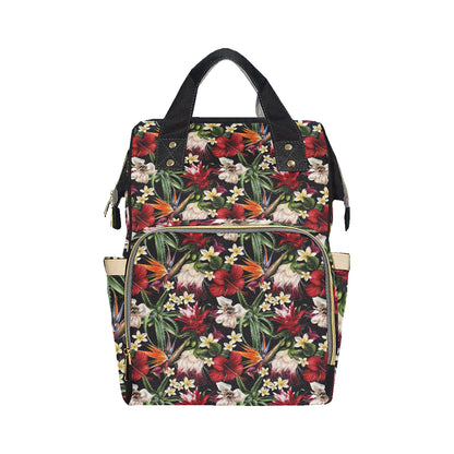 Summer Floral Pattern Print Design SF03 Diaper Bag Backpack