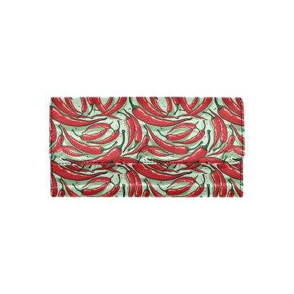 Chilli Pepper Pattern Print Design 04 Women's Trifold Wallet