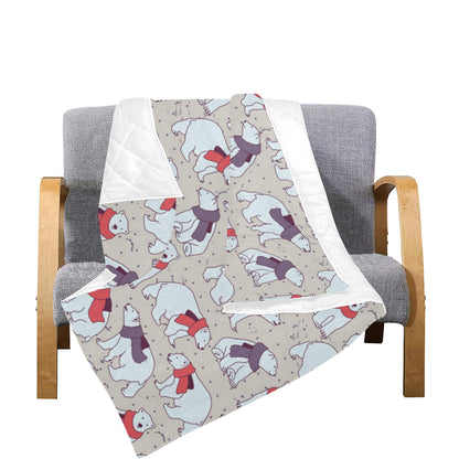 Polar Bear Pattern Print Design PB04 Premium Quilt