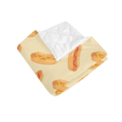 Hot Dog Pattern Print Design 05 Premium Quilt