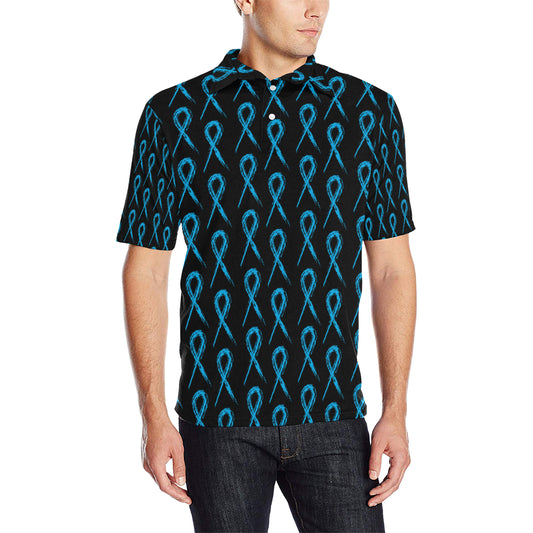 Prostate cancer Pattern Print Design A02 Men Polo Shirt