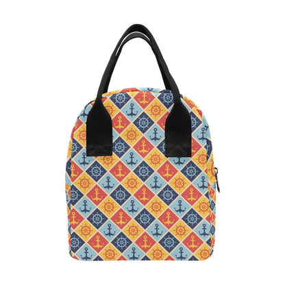 Nautical Pattern Design Themed Print Insulated Lunch Bag
