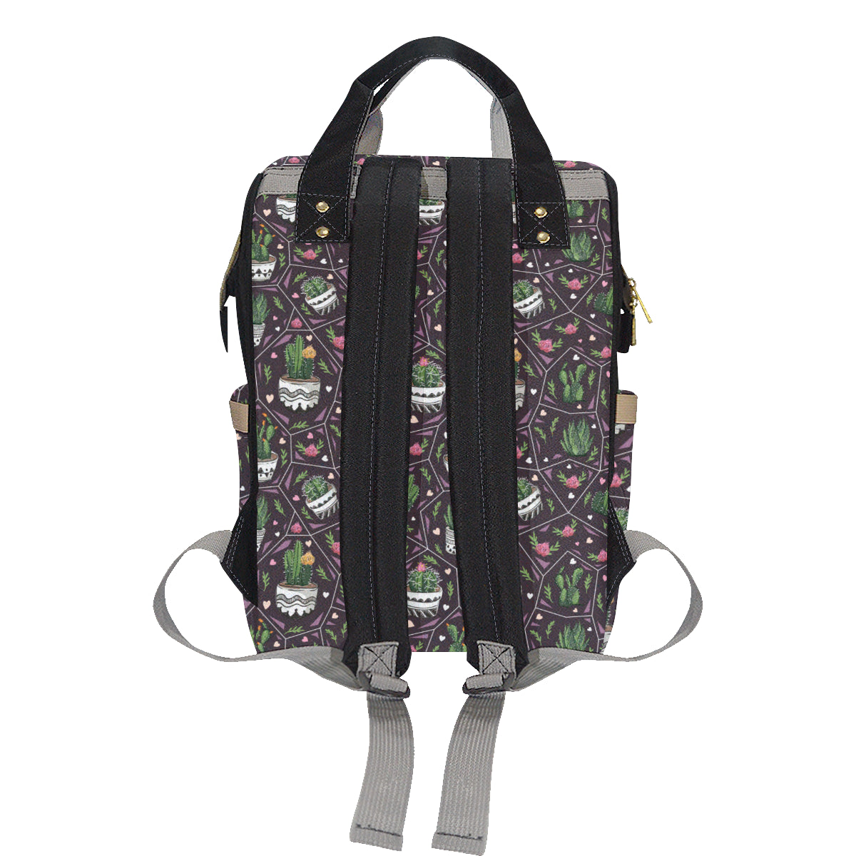 Cactus Pattern Print Design 03 Diaper Bag Backpack