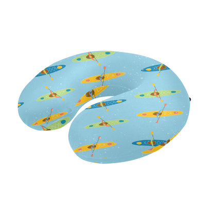Kayak Pattern Print Design 04 U-Shaped Travel Neck Pillow