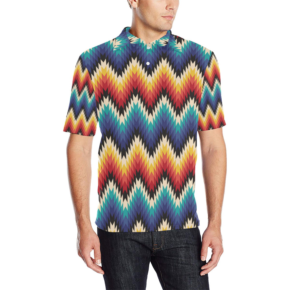 Tribal Aztec Men Polo Shirt