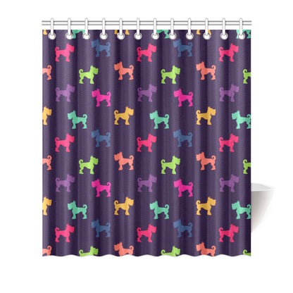 Schnauzers Pattern Print Design A05 Shower Curtain