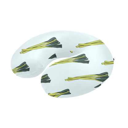 Leek Pattern Print Design 03 U-Shaped Travel Neck Pillow