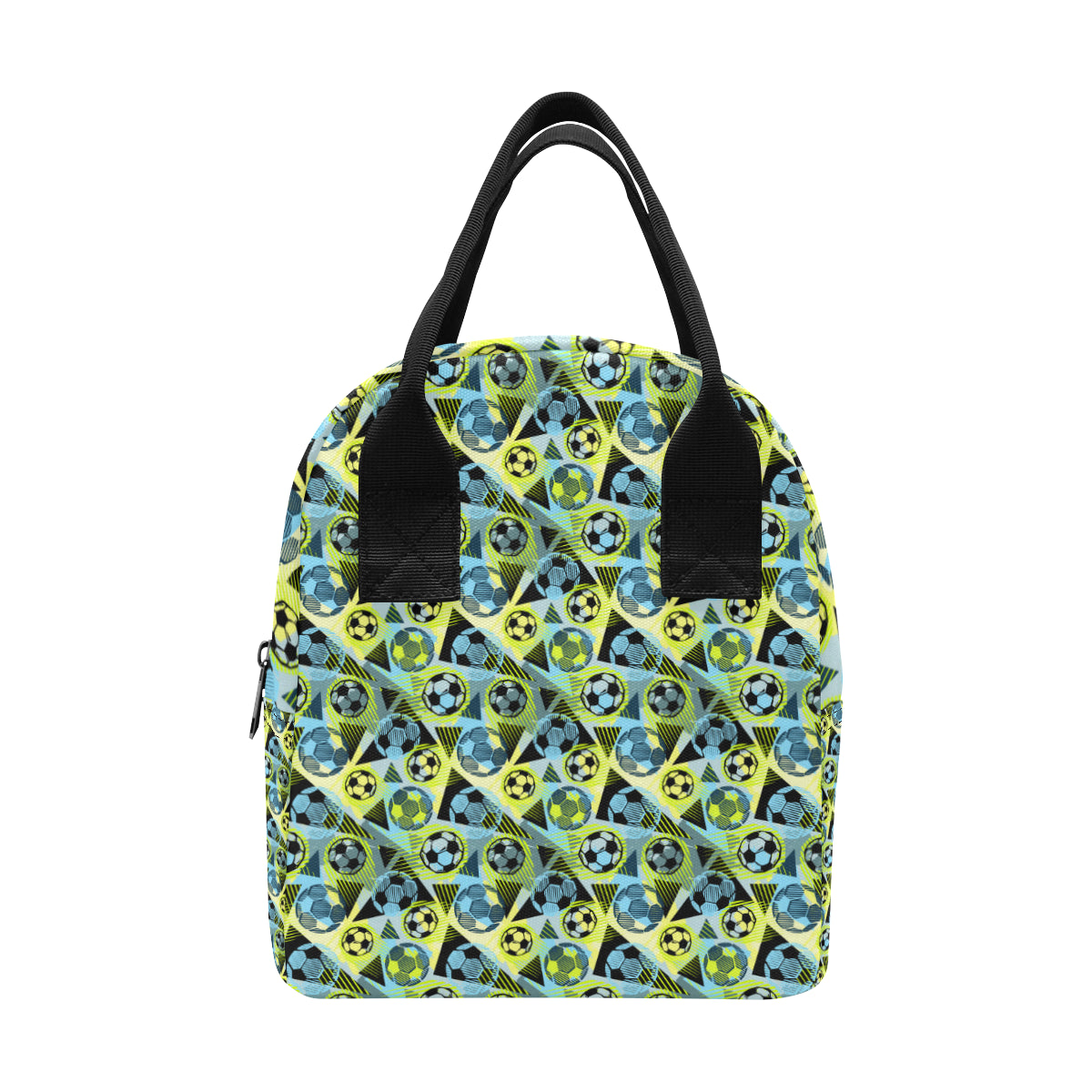 Soccer Ball Themed Print Design Insulated Lunch Bag