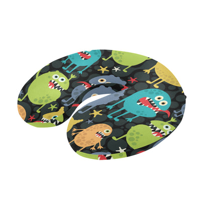 Monster Pattern Print Design 01 U-Shaped Travel Neck Pillow